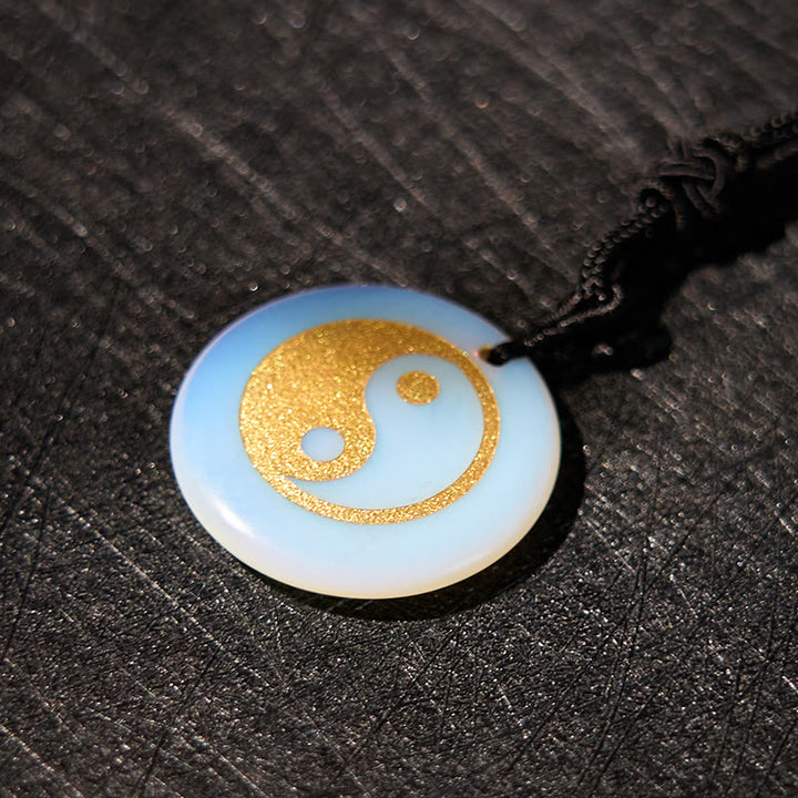 Buddha Stones Vari cristalli Ametista Occhio di tigre Avventurina verde Yin Yang Collana pendente spirituale