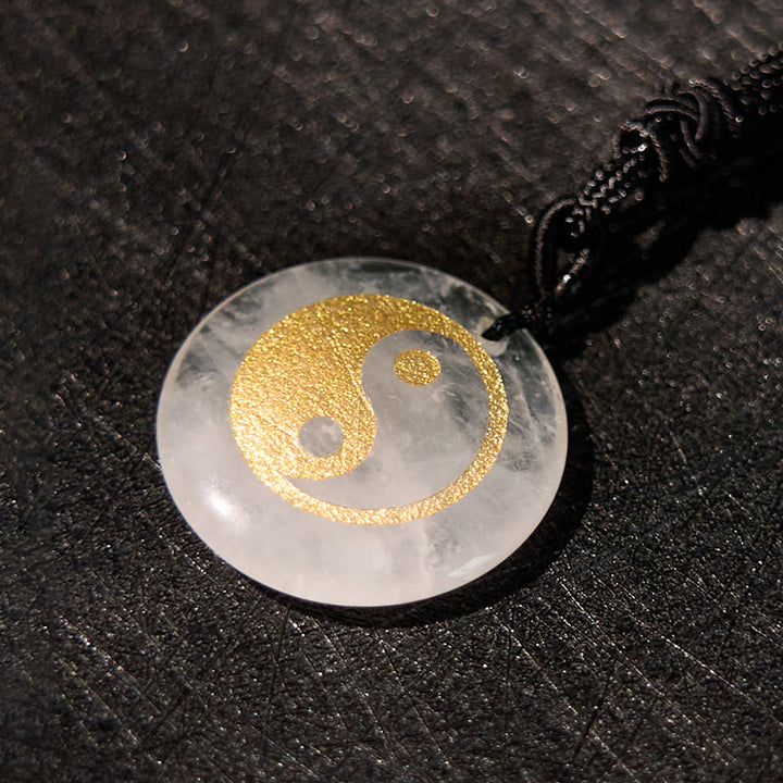 Buddha Stones Vari cristalli Ametista Occhio di tigre Avventurina verde Yin Yang Collana pendente spirituale