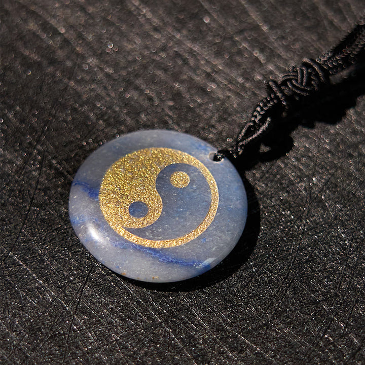Buddha Stones Vari cristalli Ametista Occhio di tigre Avventurina verde Yin Yang Collana pendente spirituale