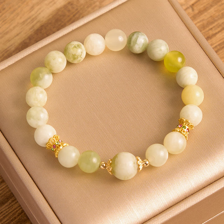 Bracciale Buddha Stones Green Grape Color Jade Abundance