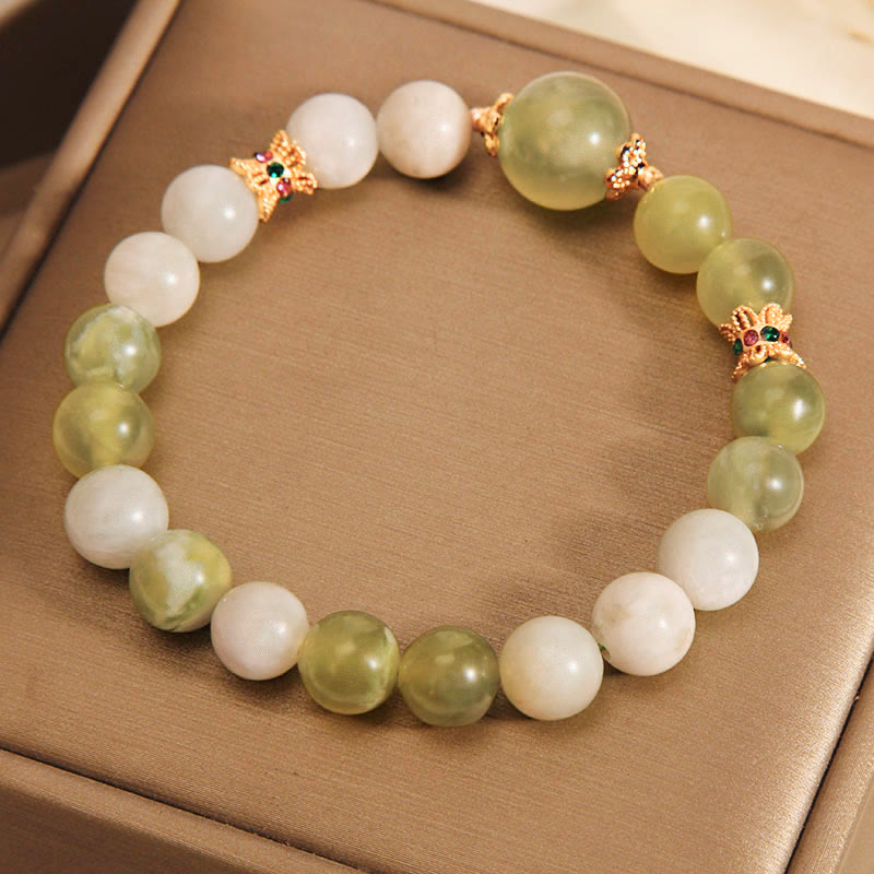 Bracciale Buddha Stones Green Grape Color Jade Abundance
