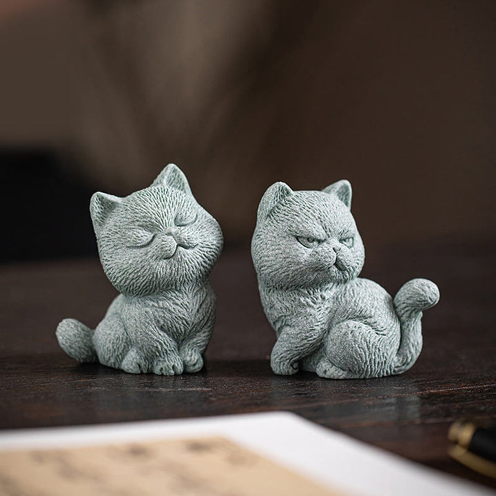 Buddha Stones Piccolo Gatto Casa Tè Animale Domestico Figurina Decorazione Scrivania - image 12