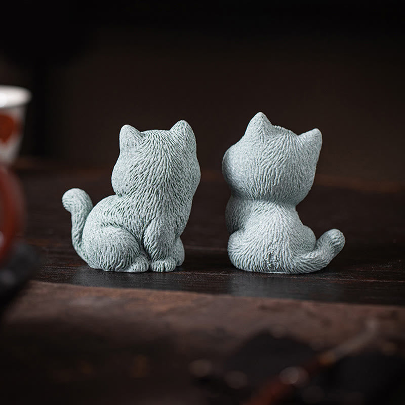 Buddha Stones Piccolo Gatto Casa Tè Animale Domestico Figurina Decorazione Scrivania - image 11