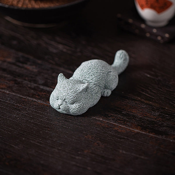 Buddha Stones Piccolo Gatto Casa Tè Animale Domestico Figurina Decorazione Scrivania - image 9