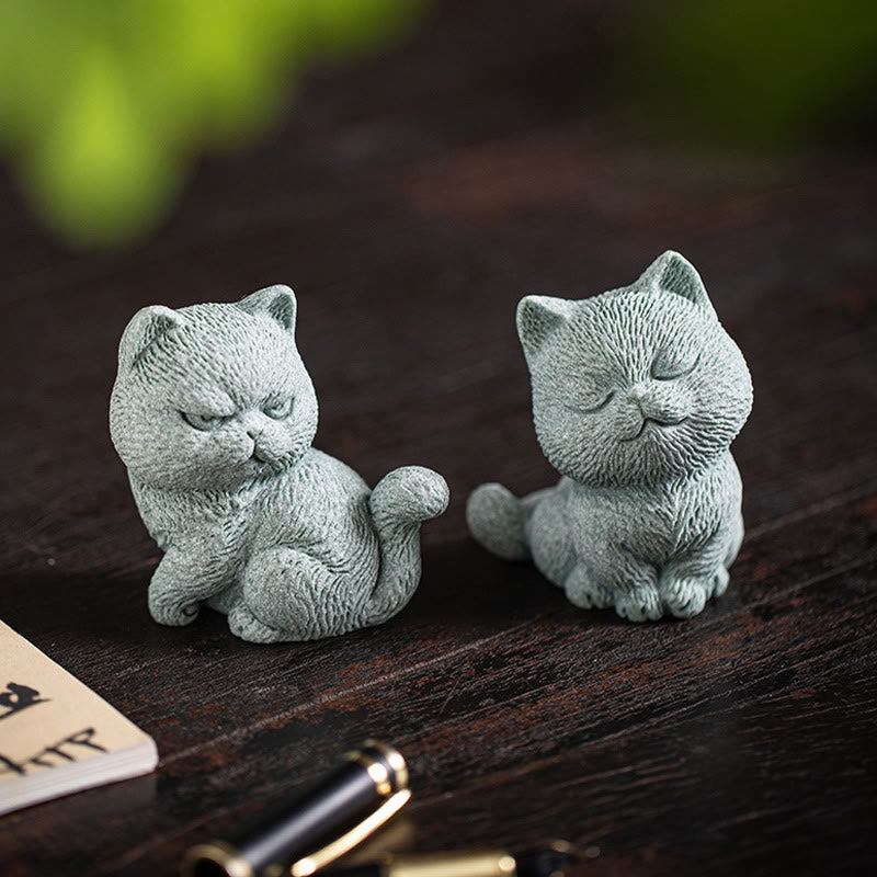 Buddha Stones Piccolo Gatto Casa Tè Animale Domestico Figurina Decorazione Scrivania - image 14