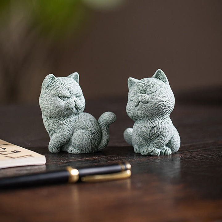 Buddha Stones Piccolo Gatto Casa Tè Animale Domestico Figurina Decorazione Scrivania - image 17