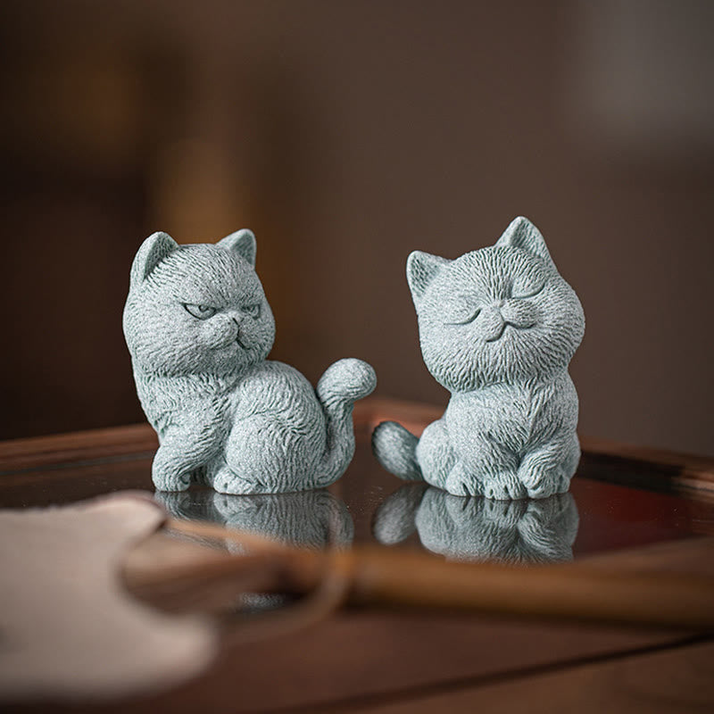 Buddha Stones Piccolo Gatto Casa Tè Animale Domestico Figurina Decorazione Scrivania - image 19