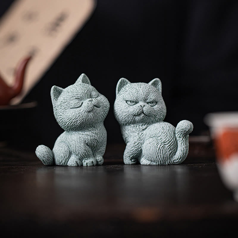 Buddha Stones Piccolo Gatto Casa Tè Animale Domestico Figurina Decorazione Scrivania - image 16