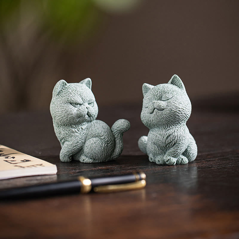 Buddha Stones Piccolo Gatto Casa Tè Animale Domestico Figurina Decorazione Scrivania - image 13