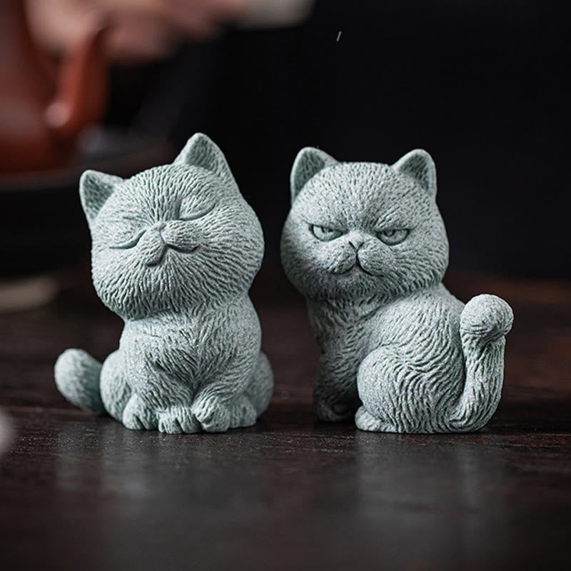 Buddha Stones Piccolo Gatto Casa Tè Animale Domestico Figurina Decorazione Scrivania - image 18