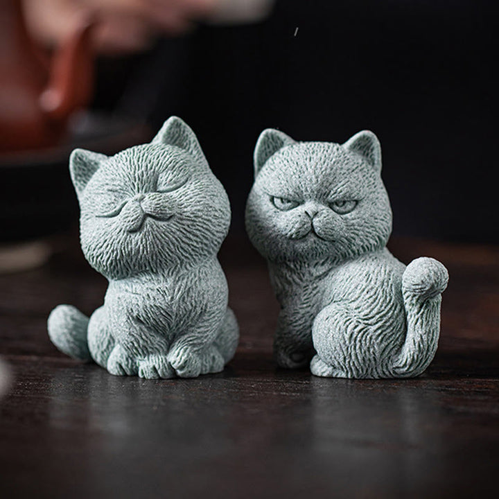 Buddha Stones Piccolo Gatto Casa Tè Animale Domestico Figurina Decorazione Scrivania - image 18