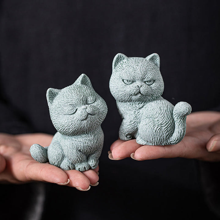 Buddha Stones Piccolo Gatto Casa Tè Animale Domestico Figurina Decorazione Scrivania - image 10