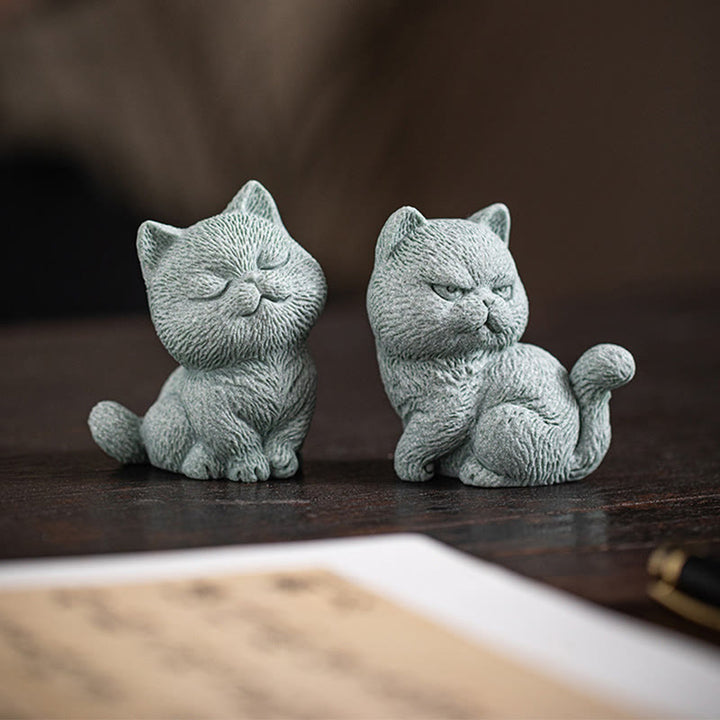 Buddha Stones Piccolo Gatto Casa Tè Animale Domestico Figurina Decorazione Scrivania - image 15