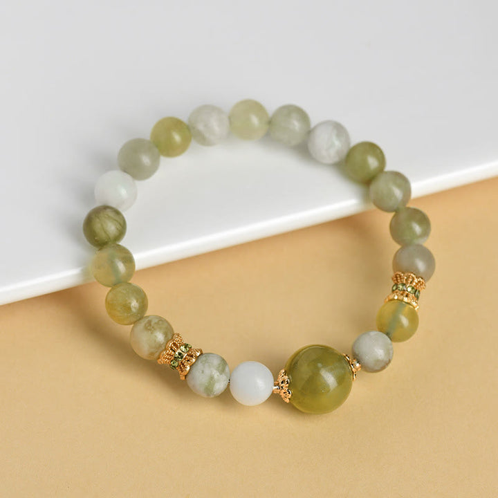 Bracciale Buddha Stones Green Grape Color Jade Abundance