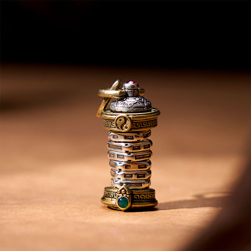 Buddha Stones Yin Yang Torre Rame Bilancia Collana Pendente Girevole - image 4