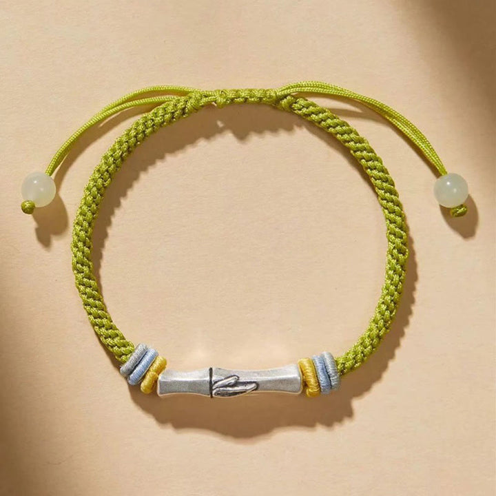Bracciale Buddha Stones 999 Sterling Silver Red String Bamboo Enlightenment - image 7