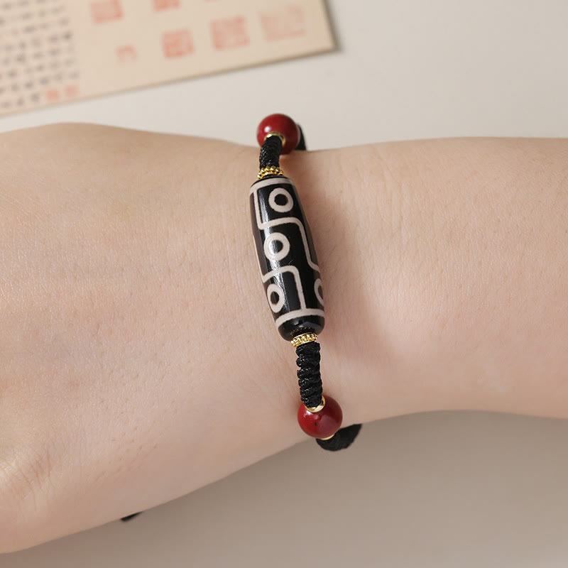 Braccialetto di protezione con perline Dzi a nove occhi tibetane fatte a mano Buddha Stones