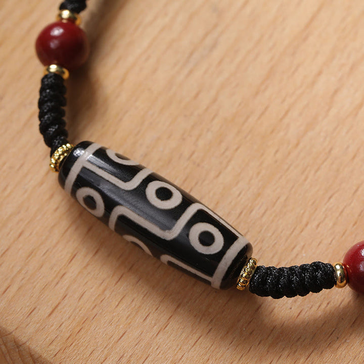 Braccialetto di protezione con perline Dzi a nove occhi tibetane fatte a mano Buddha Stones