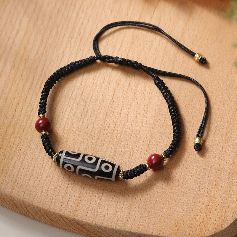 Braccialetto di protezione con perline Dzi a nove occhi tibetane fatte a mano Buddha Stones