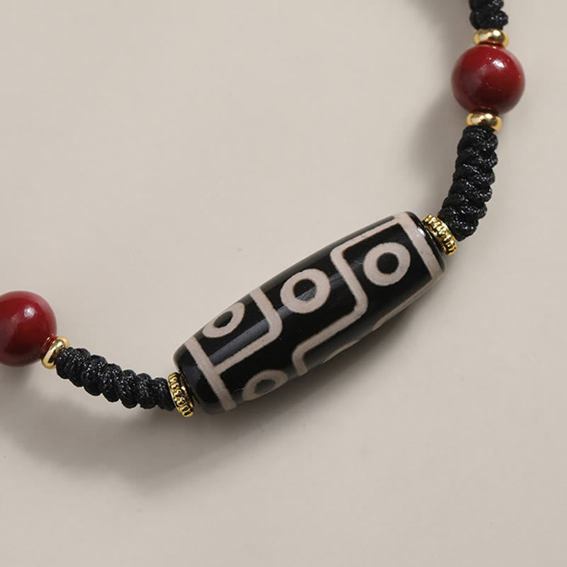 Braccialetto di protezione con perline Dzi a nove occhi tibetane fatte a mano Buddha Stones