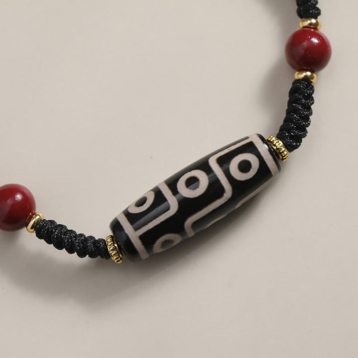 Braccialetto di protezione con perline Dzi a nove occhi tibetane fatte a mano Buddha Stones