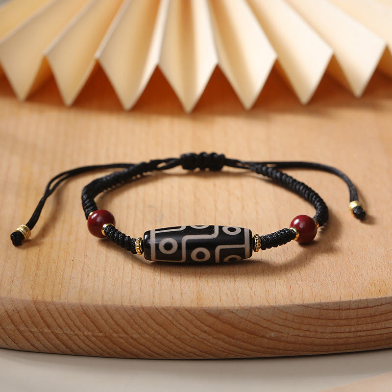 Braccialetto di protezione con perline Dzi a nove occhi tibetane fatte a mano Buddha Stones