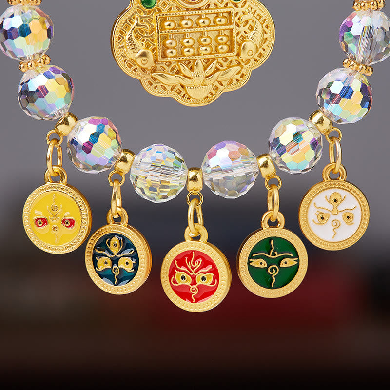 Buddha Stones Pesce Koi Fortunato Cinque Dei della Ricchezza Prosperità Decorazione Appesa