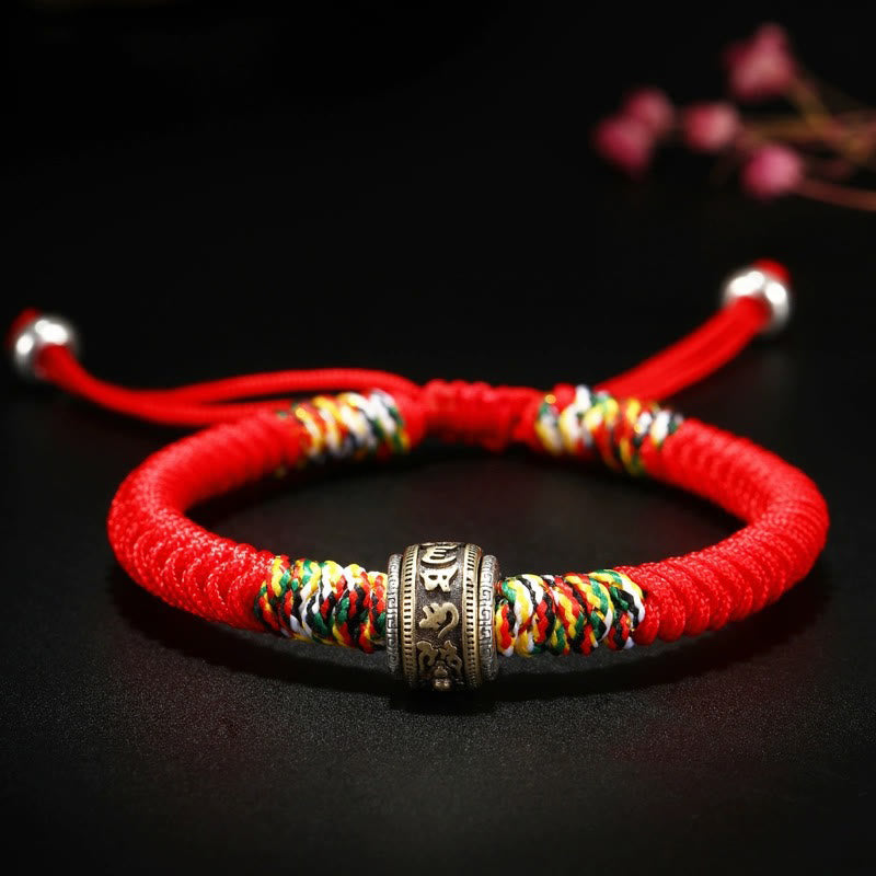 Braccialetto della fede con nodo di King Kong in argento sterling 925 con Buddha Stones Om Mani Padme Hum - image 3