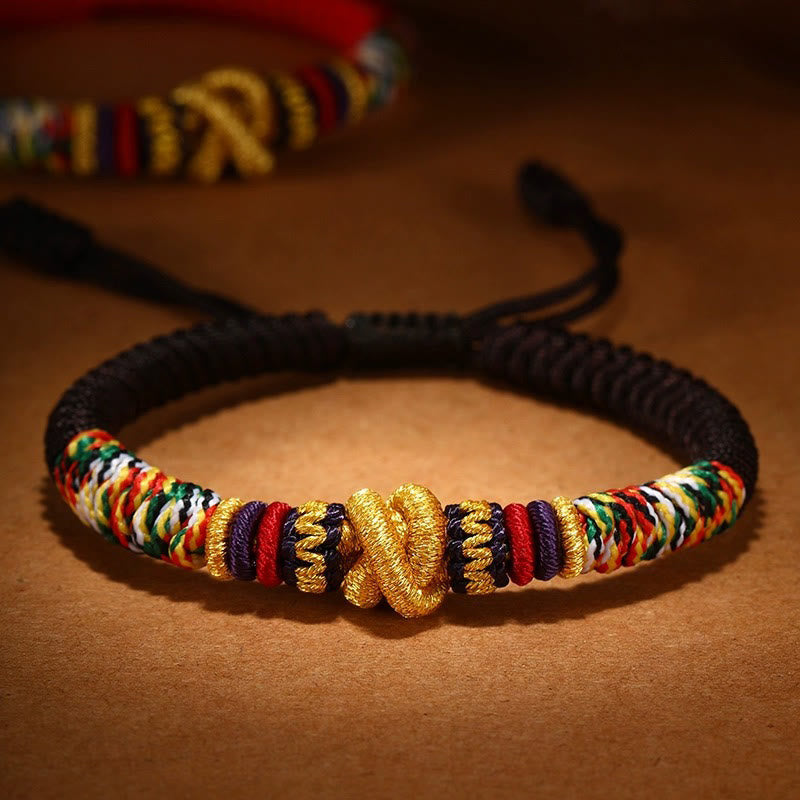 Braccialetto della fede con nodo di King Kong in argento sterling 925 con Buddha Stones Om Mani Padme Hum - Marrone (circonferenza del polso: 14-21 cm) - Stile regolare - image 19