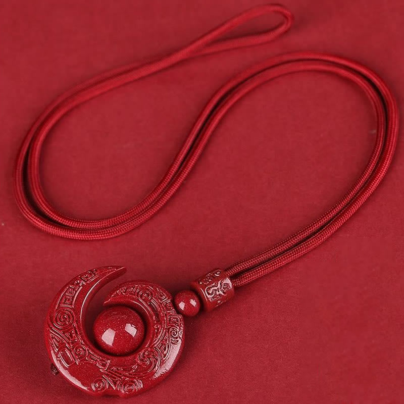 Buddha Stones La fortuna di una persona migliora il design del modello Ciondolo della collana di concentrazione naturale di cinabro