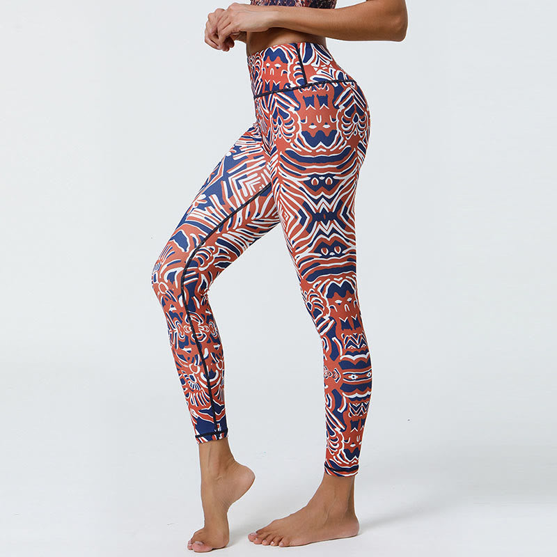 Leggings da donna a vita alta con stampa Buddha Stones, fiori, piume, sole e luna, ideali per sport, fitness e yoga. - image 28