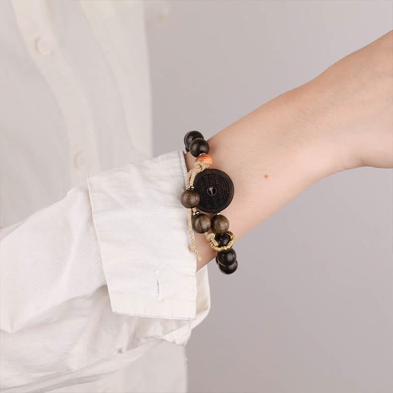 Braccialetto Buddha Stones Ebony Wood Mountain Ghosts Spendi Soldi Equilibrio