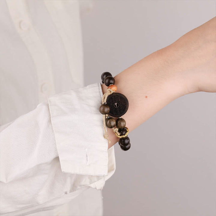 Braccialetto Buddha Stones Ebony Wood Mountain Ghosts Spendi Soldi Equilibrio