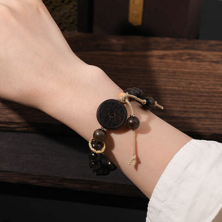 Braccialetto Buddha Stones Ebony Wood Mountain Ghosts Spendi Soldi Equilibrio