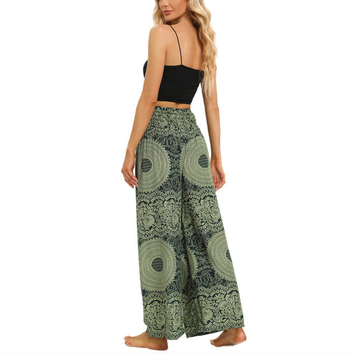 Pantaloni da yoga da donna con lacci Boho e gamba larga Buddha Stones - image 12