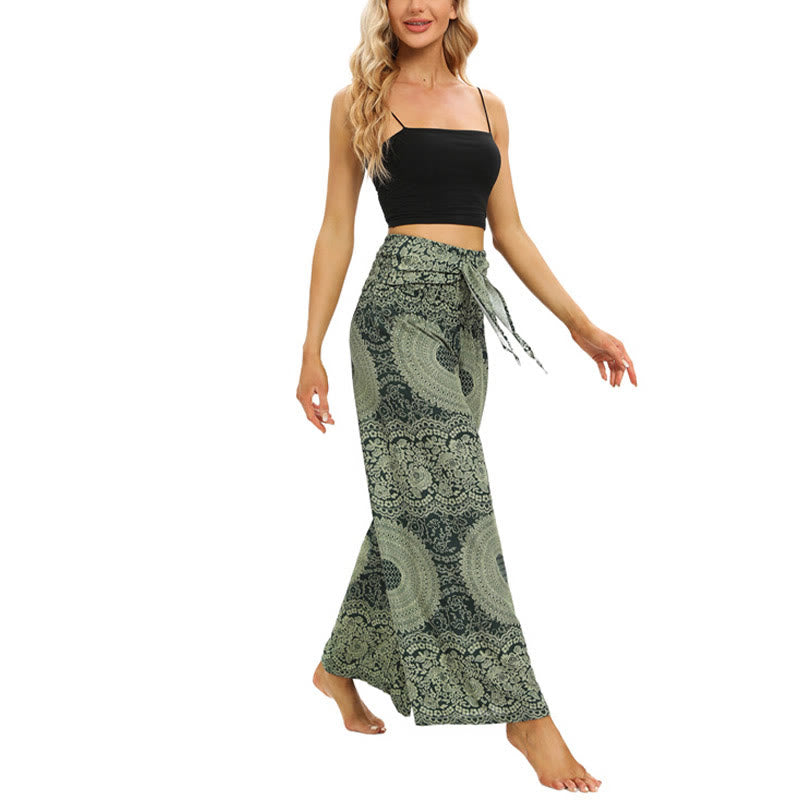 Pantaloni da yoga da donna con lacci Boho e gamba larga Buddha Stones - image 14