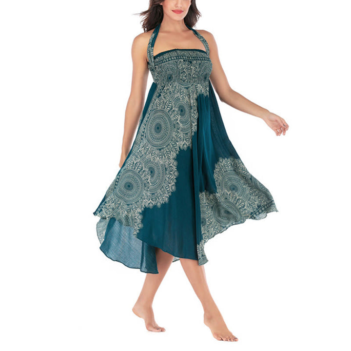 Abito da spiaggia con gonna a fiori e mandala boho in stile Buddha Stones Two - image 3