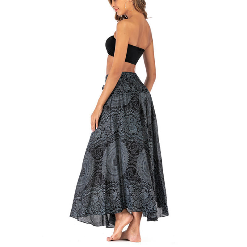 Buddha Stones Due stili indossano Boho Compass Rose Flower Skirt Dress - image 47