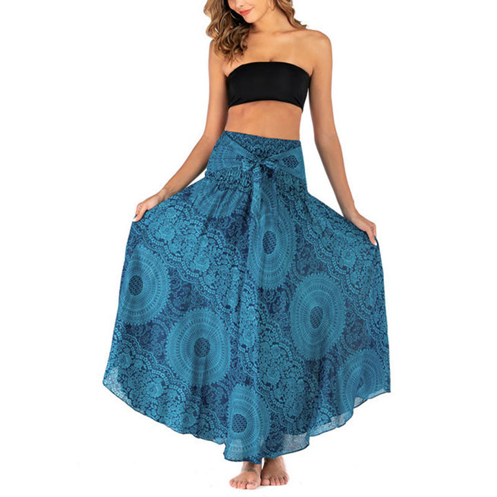 Buddha Stones Due stili indossano Boho Compass Rose Flower Skirt Dress - image 16