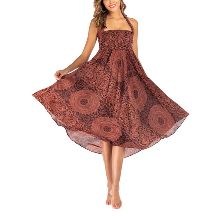 Buddha Stones Due stili indossano Boho Compass Rose Flower Skirt Dress - image 35