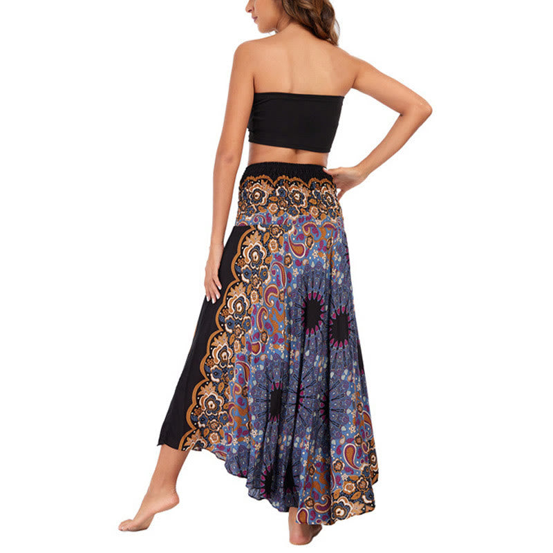 Buddha Stones Due stili Indossare Bohemien Mandala Fiore Goccia d'acqua Gonna con lacci Vestito - image 19
