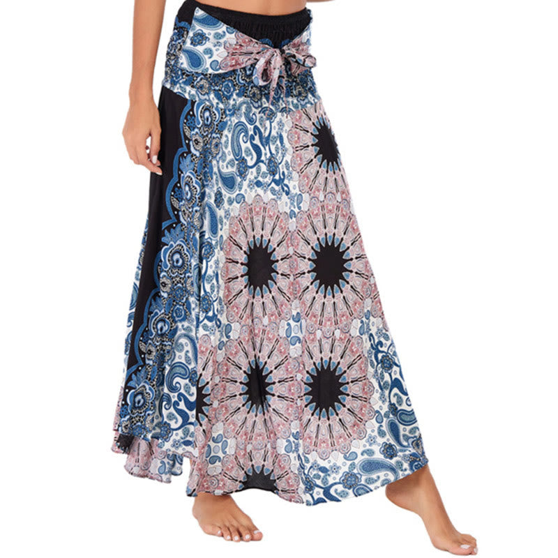Buddha Stones Due stili Indossare Bohemien Mandala Fiore Goccia d'acqua Gonna con lacci Vestito - Rosa - US4， UK/AU8，EU36-44 (F) - image 8