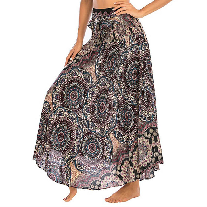Abito con gonna allacciata con fiori mandala bohémien in due stili Buddha Stones - BurlyWood - US4， UK/AU8，EU36-44 (F) - image 10