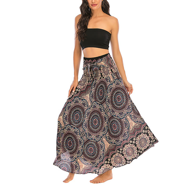 Abito con gonna allacciata con fiori mandala bohémien in due stili Buddha Stones - image 13