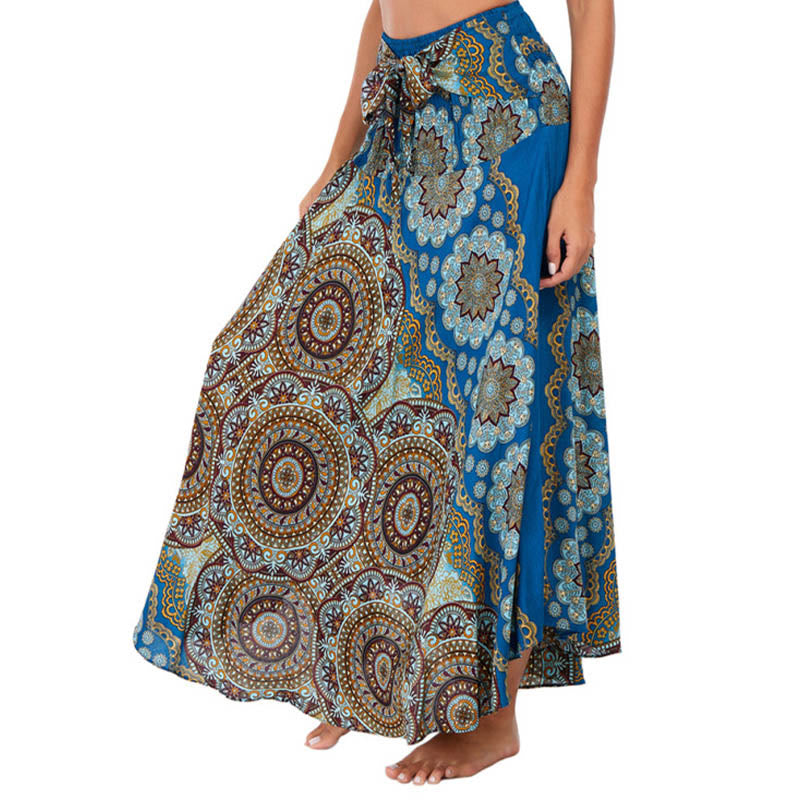 Abito con gonna allacciata con fiori mandala bohémien in due stili Buddha Stones - SteelBlue - US4， UK/AU8，EU36-44 (F) - image 37