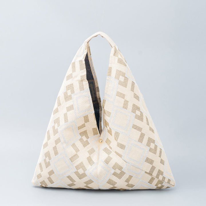 Borsa a tracolla triangolo sottobraccio con stampa a strisce leopardate, motivo : Buddha Stones , geometria, fiori di tigre