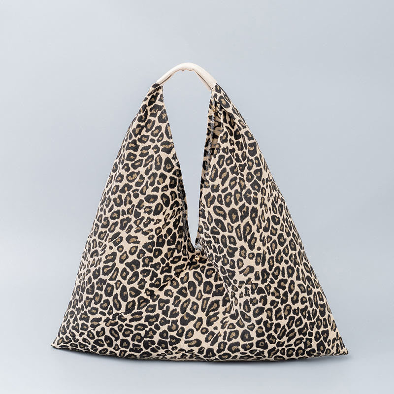 Borsa a tracolla triangolo sottobraccio con stampa a strisce leopardate, motivo : Buddha Stones , geometria, fiori di tigre