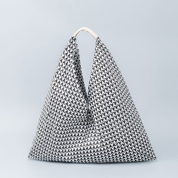Borsa a tracolla triangolo sottobraccio con stampa a strisce leopardate, motivo : Buddha Stones , geometria, fiori di tigre