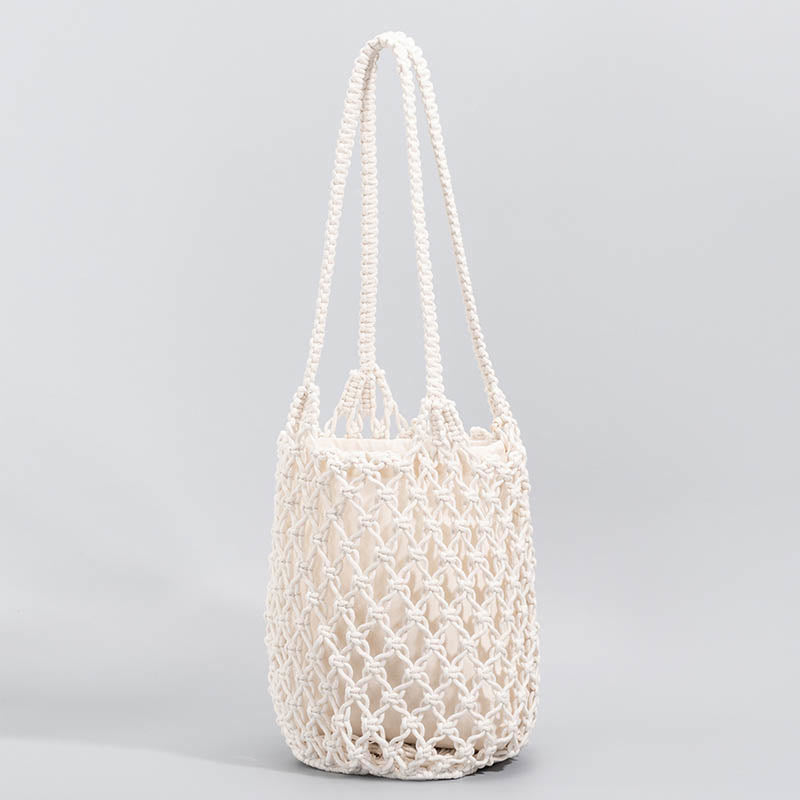 Buddha Stones Borsa a tracolla in filo di cotone intrecciato a mano