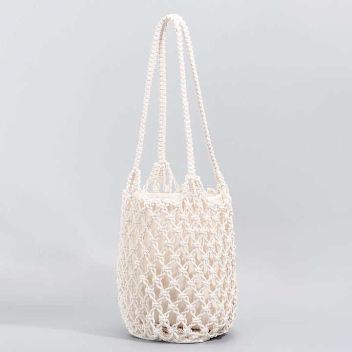 Buddha Stones Borsa a tracolla in filo di cotone intrecciato a mano